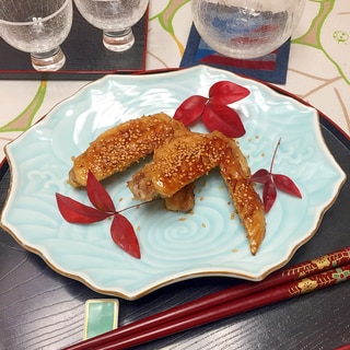 骨までしゃぶる！鶏手羽先の★ゴマ照り焼き